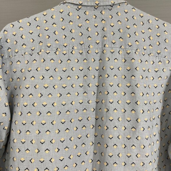 Ted Baker 100% Linen Arnel Geometric Print Button Down Summer Shirt Sz 4 (Large) - Picture 11 of 15